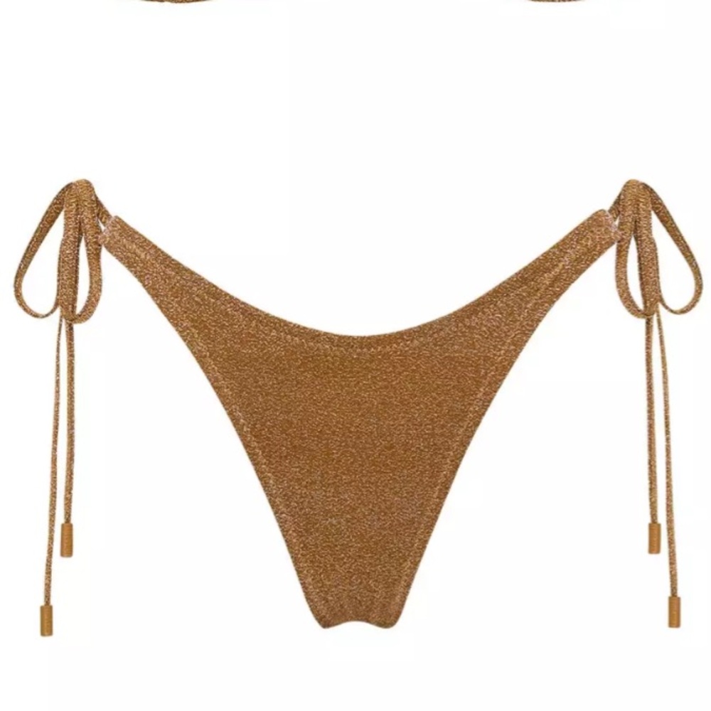 New Triangl Swimwear Vinca Tine Sparkle Brown Bikini Swim Bottoms‎